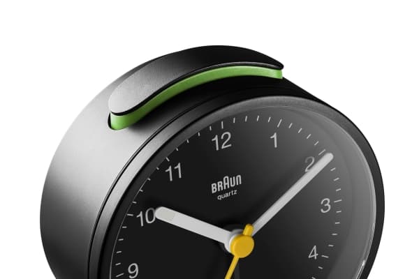Braun BC12B, Quartz-väckarklocka, Rund, Svart, Analog, Batteri, AAA