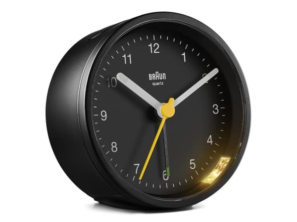 Braun BC12B, Quartz-väckarklocka, Rund, Svart, Analog, Batteri, AAA
