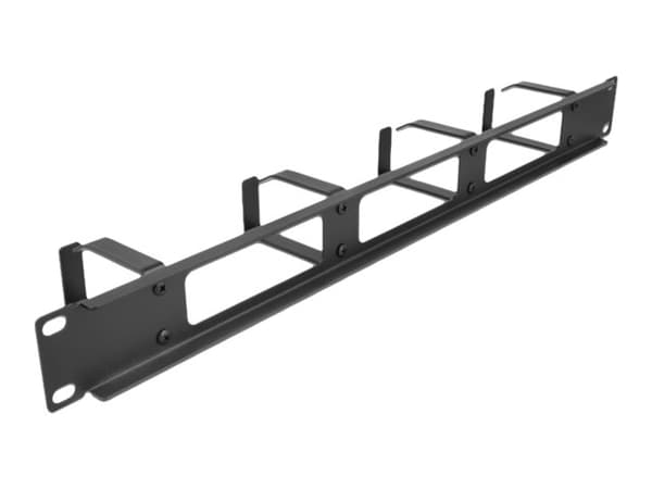 DeLOCK 66658, Kaapelin hallintapaneeli, Musta, Metalli, 1U, 48,3 cm (19"), 77,5 mm