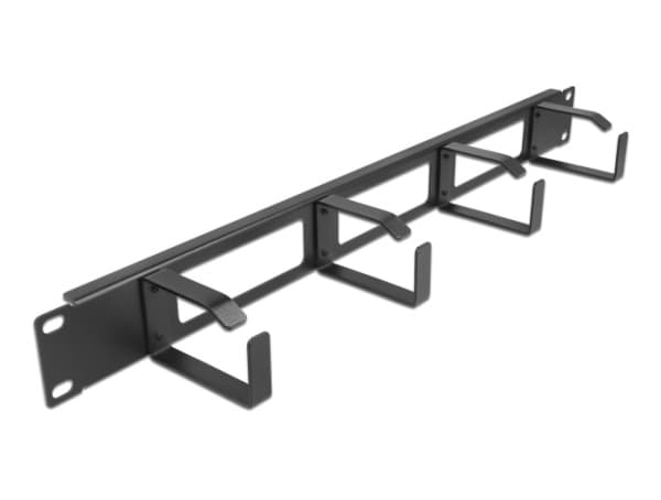 DeLOCK 66658, Kaapelin hallintapaneeli, Musta, Metalli, 1U, 48,3 cm (19"), 77,5 mm