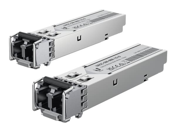 Ubiquiti UACC-OM-MM-1G-D - SFP (mini-GBIC) transceivermodul - 1GbE - LC multimodus - opp til 550 m - 850 nm (en pakke 2)