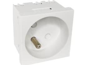 Alantec Modulær stikkontakt 2P+Z, 45x45, standard, hvit ALANTEC - ALANTEC