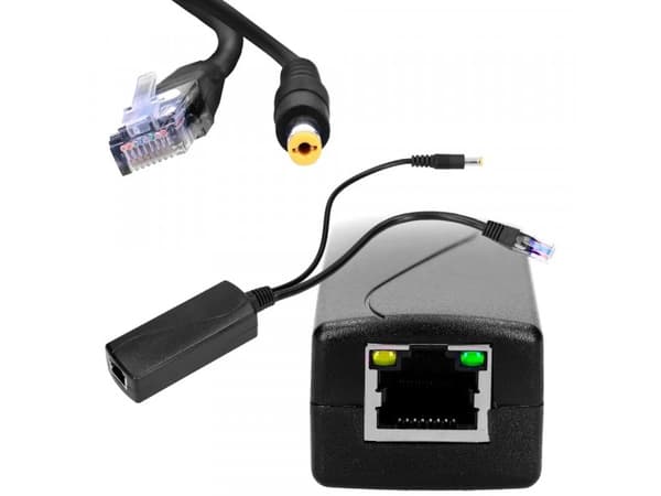 Extralink DC-DC CONVERTER 48V - 12V 1A GIGABIT POE SPLITTER, Raskt Ethernet, Gigabit Ethernet, 10,100,1000 Mbit/s, 1000/10000, IEEE 802.3af, Sort, 48