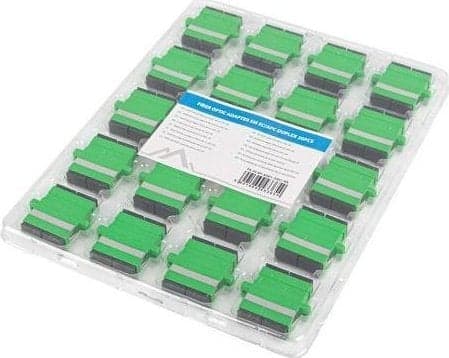 Lanberg - Kopplingsdon för nätverk - SC/APC enkelläge (hona) till SC/APC enkelläge (hona) - fiberoptisk - duplex - 9 / 125 mikrometer - grön (paket o