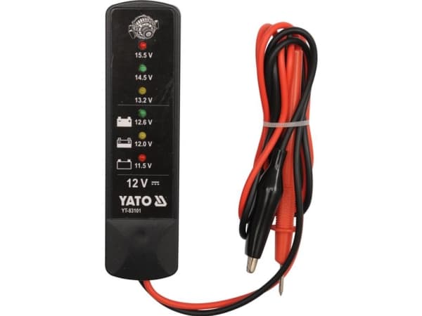 Yato YT-83101, 12V car battery, Sealed Lead Acid (VRLA), Musta