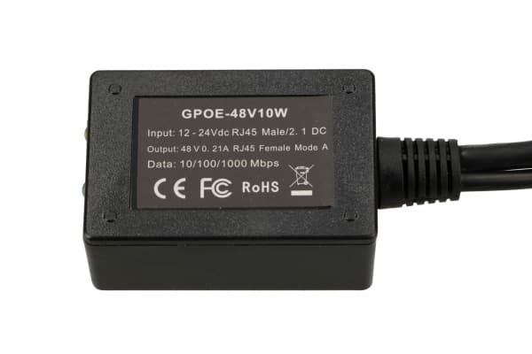 Extralink 1 PORT GIGABIT POE INJECTOR WITH 10-30V TO 48V INVERTER, Raskt Ethernet, Gigabit Ethernet, 10,100,1000 Mbit/s, IEEE 802.1af, IEEE 802.3at,