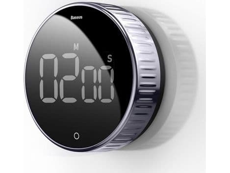 Baseus Heyo rotation countdown, Daglig timer, Svart, Digital, LCD, Handtag, Rotations-, 99 min