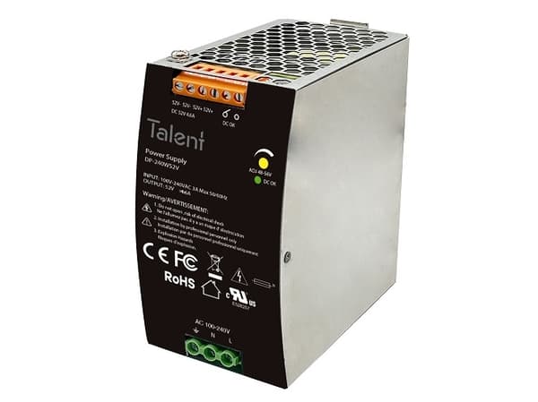 Edimax DP-240W52V, Virtalähde, Musta, Harmaa, Ylivirta, Ylijännite, Oikosulku, FCC, CE LVD EN62368, UL UL62368, UL CB IEC62368, 240 W, 90 - 264 V musta, Harmaa