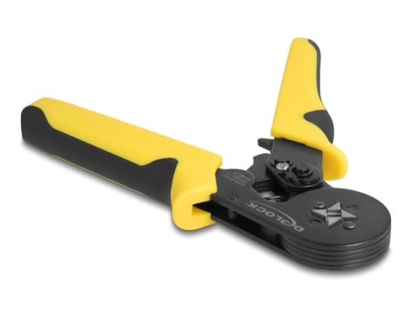 Delock - Krampeverktøy - for crimping wire end ferrules self-adjusting - square - svart, gul