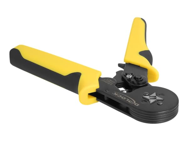 Delock - Krampeverktøy - for crimping wire end ferrules self-adjusting - square - svart, gul