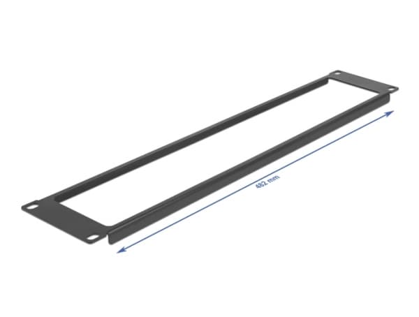 Delock - Tomt panel - svart - 2U - 19"