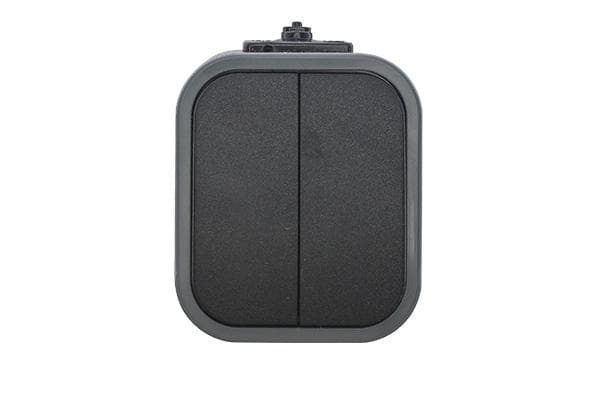 ABEX GRÅ/SVART 2GANG SWITCH N/T IP44
