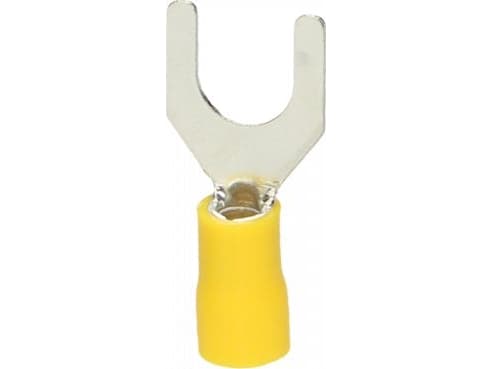 Orno Insulated spade terminal, maximum cross-section 6mm?, eyelet for screw: M4, Blister of 25 pieces.