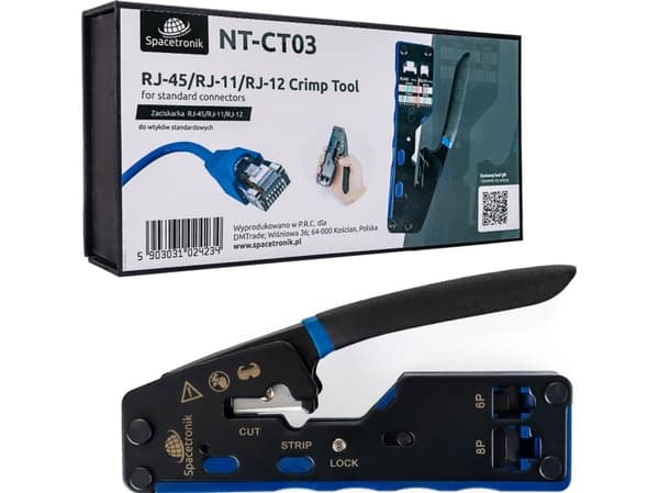 Spacetronik RJ45/RJ12/RJ11 pressverktyg (NT-CT03)