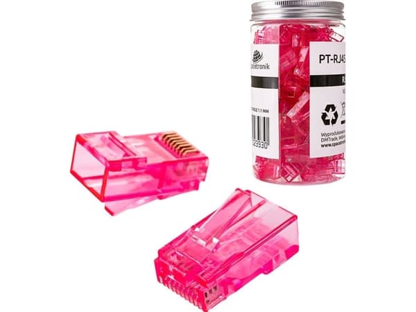 Spacetronik RJ45 cat6 UTP rak genomgående kontakt PT-RJ456UPK-1 100st Spacetronik