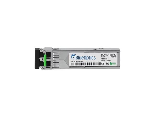 Kompatibler Cisco ONS-SI-GE-ZX= BlueOptics© BO05C156C0D SFP-sändtagare, LC-Duplex, 1000BASE-ZX, Singlemode Fiber, 1550nm, 120KM, DDM, 0°C/+70°C (ONS-