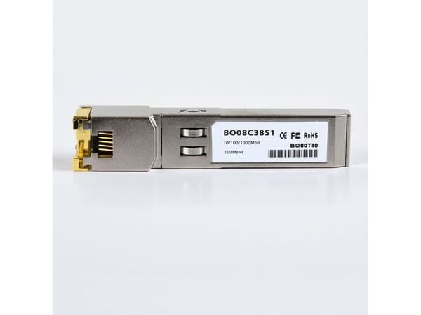 BlueOptics 10070H-BO, Kopper, 1000 Mbit/s, SFP, 100 m, 10GBASE, 100BASE, 1000BASE, Sølv