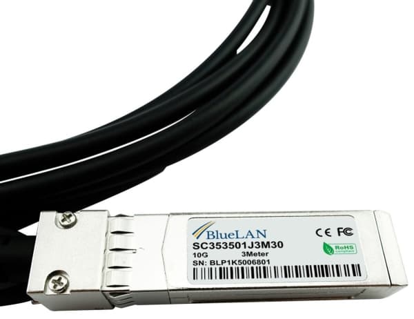 BlueOptics PAN-SFP-PLUS-CU-2M-BL, 2 m, SFP+, SFP+, Uros/uros, Musta, Hopea, 10 Gbit/s