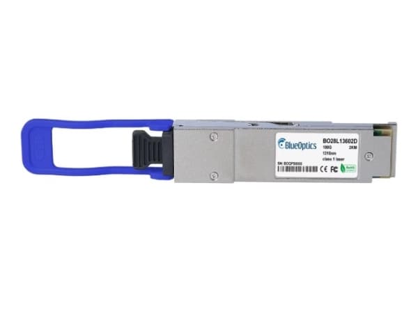 BlueOptics TN-QSFP-100G-CWDM4-BO, Fiber optisk, 100000 Mbit/s, QSFP28, LC, 2000 m, Sølv