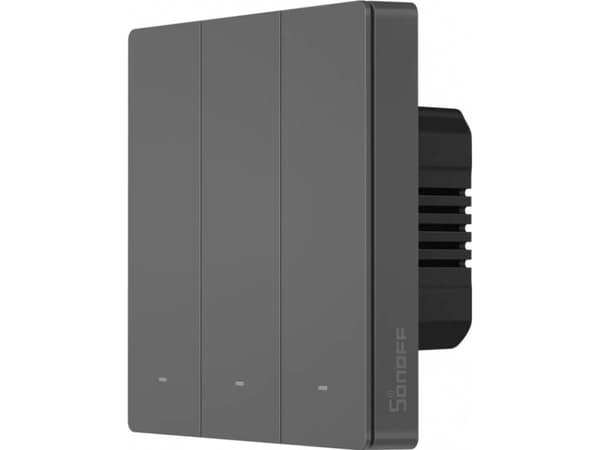 Sonoff M5-3C-86, Smartbryter, Koblet med ledninger (ikke trådløs), Polykarbonat (PC), Matt, Sort, Vegg