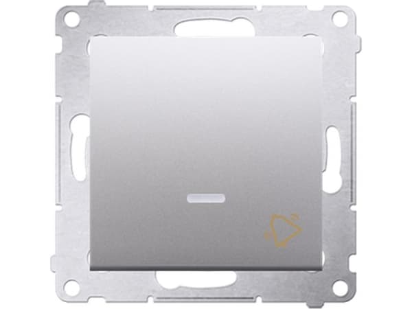 Contact-Simon Simon 54 Premium-klockknapp med LED-bakgrundsbelysning (modul) 16AX, 250V~, skruvplintar silver matt DD1AL.01/43