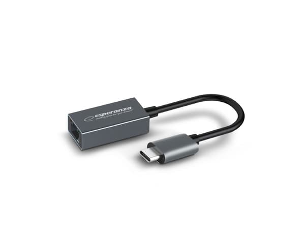 Esperanza ENA102, 10,100,1000 Mbit/s, 10/100/1000, IEEE 802.3, IEEE 802.3ab, IEEE 802.3u, Cat6, grafit, 1 styck