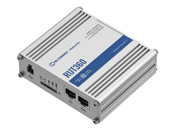 Teltonika RUT360 - Trådløs ruter - WWAN - Wi-Fi - 2,4 GHz - DIN-skinnemonterbar, overflatemonterbar