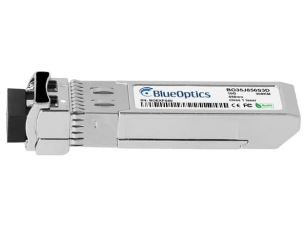 Forcepoint MOD-SFP-10G-SR -yhteensopiva BlueOptics© SFP+ -lähetin monimuototason 10 gigabitin nopeisiin tiedonsiirtoihin valokuituverkoissa. Tukee 10
