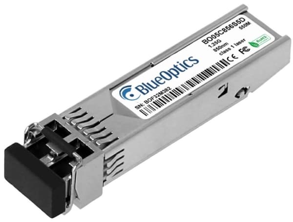 HPE Aruba R9Q43A -yhteensopiva BlueOptics© SFP-transceiveri monimoodiseen Gigabitin nopeaan tiedonsiirtoon valokuituverkoissa. Tukee Gigabit Ethernet