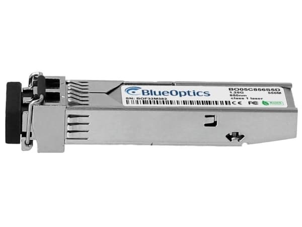 HPE Aruba R9Q43A -yhteensopiva BlueOptics© SFP-transceiveri monimoodiseen Gigabitin nopeaan tiedonsiirtoon valokuituverkoissa. Tukee Gigabit Ethernet