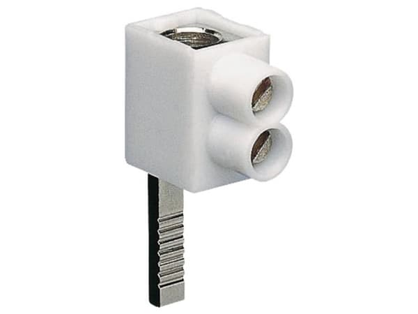 Hager KF81A, Pinterminal, Rett, Hunkjønn, Hvit, 25 mm², 16 mm²