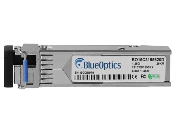 BlueOptics SFP-GIG-BA LX/LC EEC-BO, Fiberoptisk, 1250 Mbit/s, SFP, SFP, BX-U, 1310 nm