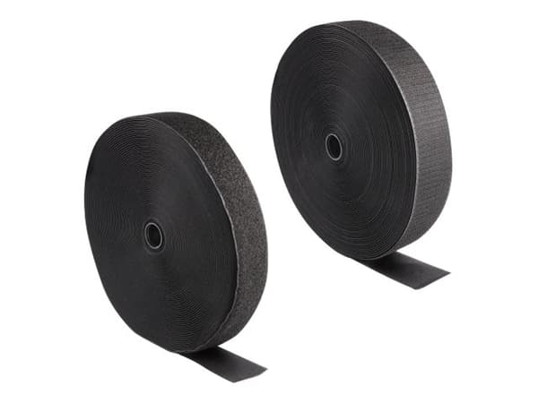 DeLOCK 20856, Nailon, Polyesteri, Musta, 50 mm, 25 m, Muovipussi