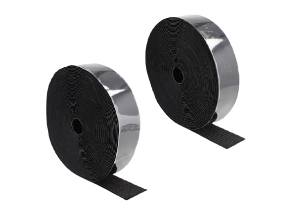 Delock - Krok- og sløyfefesteinnretning - heavy-duty self-adhesive - 15 m - svart