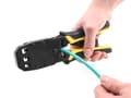 Miniatyrbilde 3 av 5: Delock - Krampeverktøy - universal, with wire stripper - svart, gul