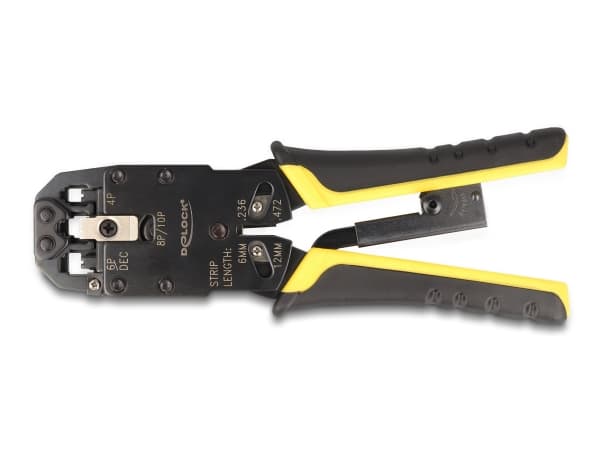 Delock - Krampeverktøy - universal, with wire stripper - svart, gul