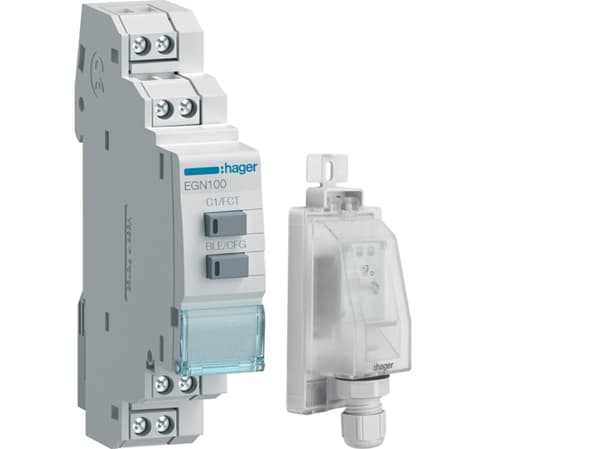 Hager EGK100, Daglig timer/veckotimer, Grå, Vit, Knappar, 1 kanaler, 230 V, 50 - 60 hz