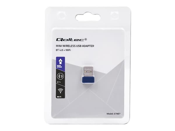 QOLTEC Wireless Mini Bluetooth USB WiFi adapteris