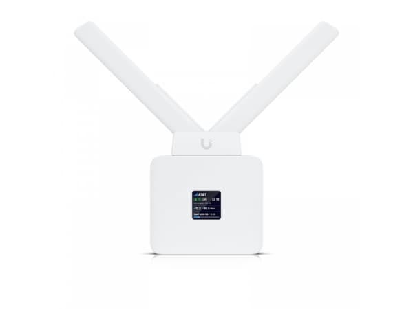 Ubiquiti UMR, Mobilnettverksruter, Hvit, Polykarbonat (PC), DIN-skinne/veggmontering, LCM, 3,3 cm (1.3")