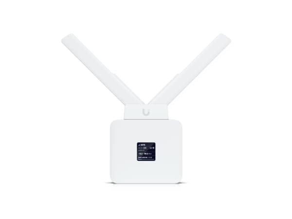 Ubiquiti UMR, Mobilnettverksruter, Hvit, Polykarbonat (PC), DIN-skinne/veggmontering, LCM, 3,3 cm (1.3")