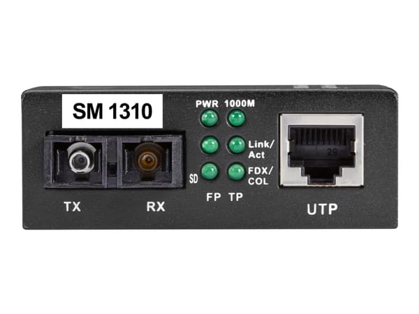 Black Box - Fibermediekonverterare - 1GbE - 10Base-T, 1000Base-LX, 1000Base-TX, 100Base-TX - RJ-45 / SC enkelläge - upp till 10 km - 1310 nm