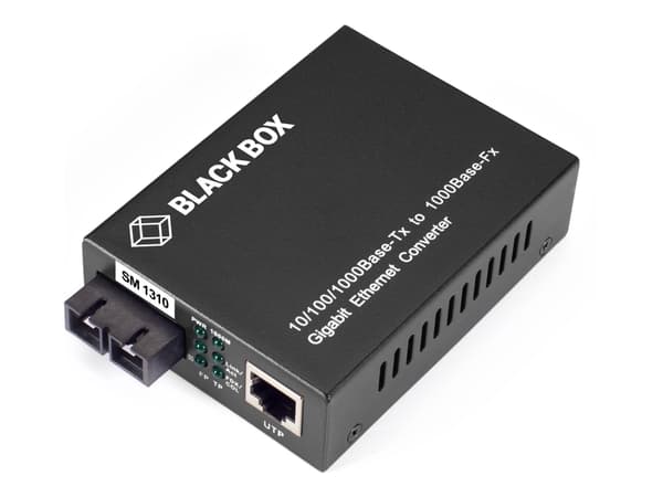Black Box - Fibermediekonverterare - 1GbE - 10Base-T, 1000Base-LX, 1000Base-TX, 100Base-TX - RJ-45 / SC enkelläge - upp till 10 km - 1310 nm