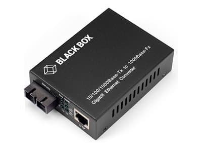 Black Box - Fibermediekonverterare - 1GbE - 10Base-T, 1000Base-LX, 1000Base-TX, 100Base-TX - RJ-45 / SC enkelläge - upp till 10 km - 1310 nm