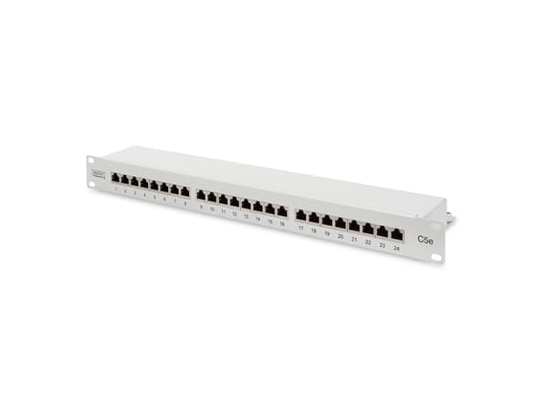 DIGITUS DN-91524S - Koblingspanel - CAT 5e - RJ-45 X 24 - grå, RAL 7035 - 1U - 19"