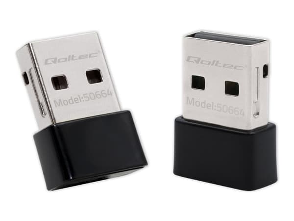 Qoltec - Nettverksadapter - USB 2.0 - Wi-Fi 5 - svart