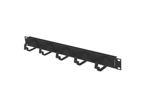 Lanberg - Rackkabelstyringspanel - RAL 9004, svart - 1U - 19"