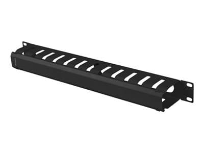 Lanberg - Rackkabelstyringspanel - RAL 9004, svart - 1U - 19"
