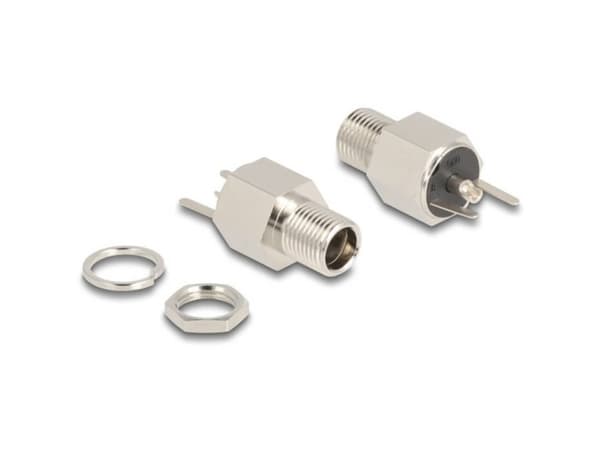 Delock - Strømkontakt - DC jack 5.5 mm x 12 mm (ID: 2.5 mm) (hunn) skott - DC 20 V - 9 A