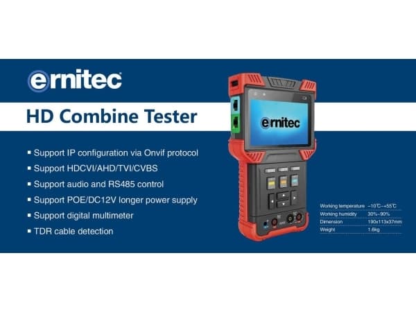 Ernitec 0070-24104-TESTER, TFT, 10,2 cm (4"), Sort, Oransje