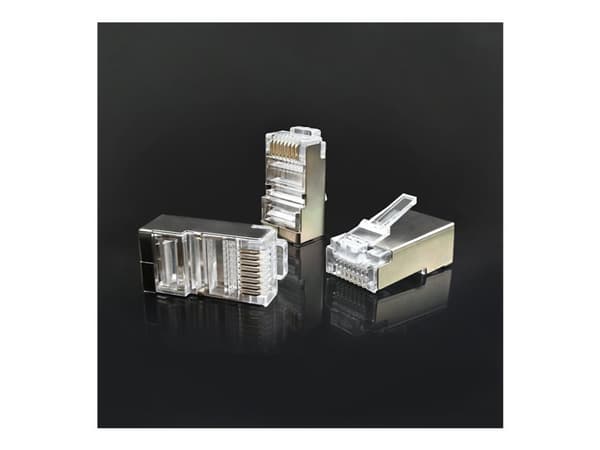 Qoltec - Nettverkkontakt - RJ-45 (hann) - FTP - CAT 6 - sølv (en pakke 100)